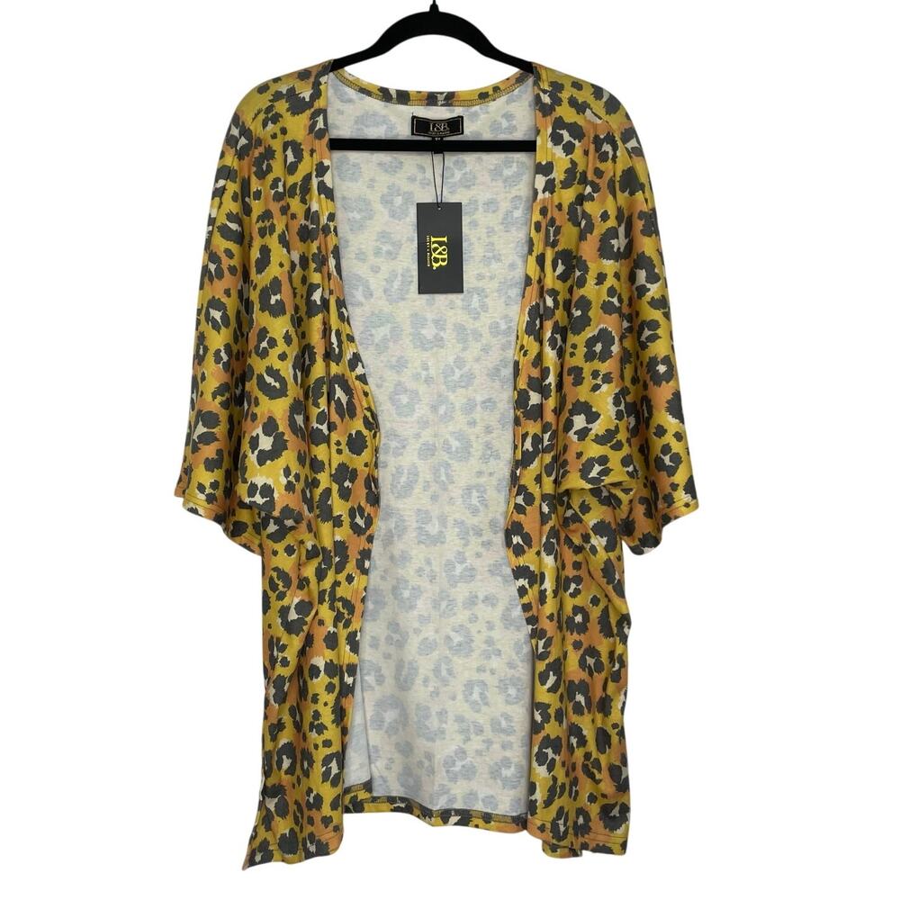Lucky & Blessed L&B western cheetah print open cardigan size 2X NWT